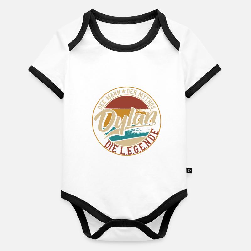 Dylan Der Mann der Mythos die Legende Geschenk Baby Bio-Kurzarm-Kontrastbody