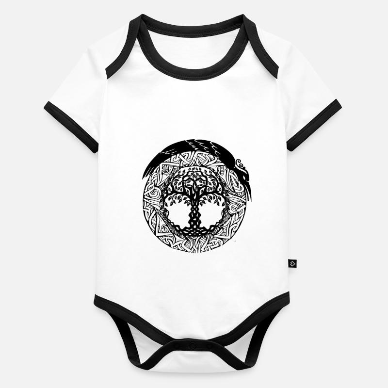 Celtic Ireland Celtic Knot Pattern Tree Organic Baby Contrasting Bodysuit