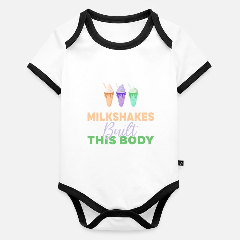 J’adore Milkshakes Milkshake Gift Body Bébé bio contrasté manches courtes