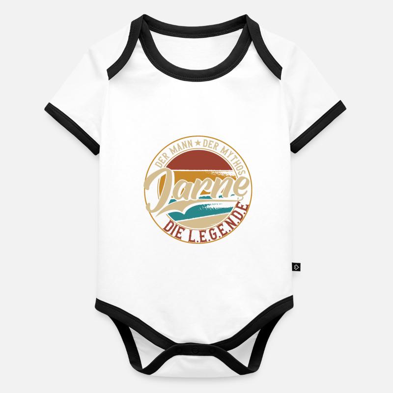 Jarne Der Mann der Mythos die Legende Geschenk Baby Bio-Kurzarm-Kontrastbody