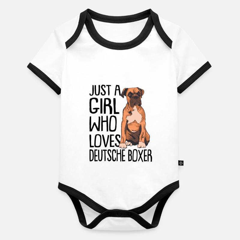Deutscher Boxer Baby Bio-Kurzarm-Kontrastbody