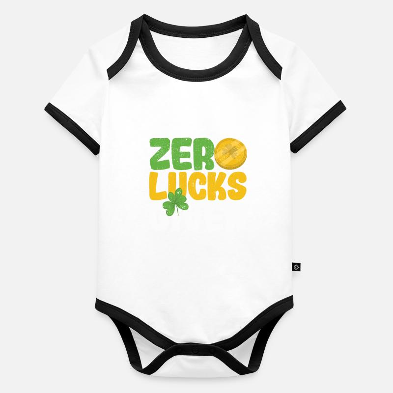 Zéro chance donnée drôle de Saint Patrick Body Bébé bio contrasté manches courtes