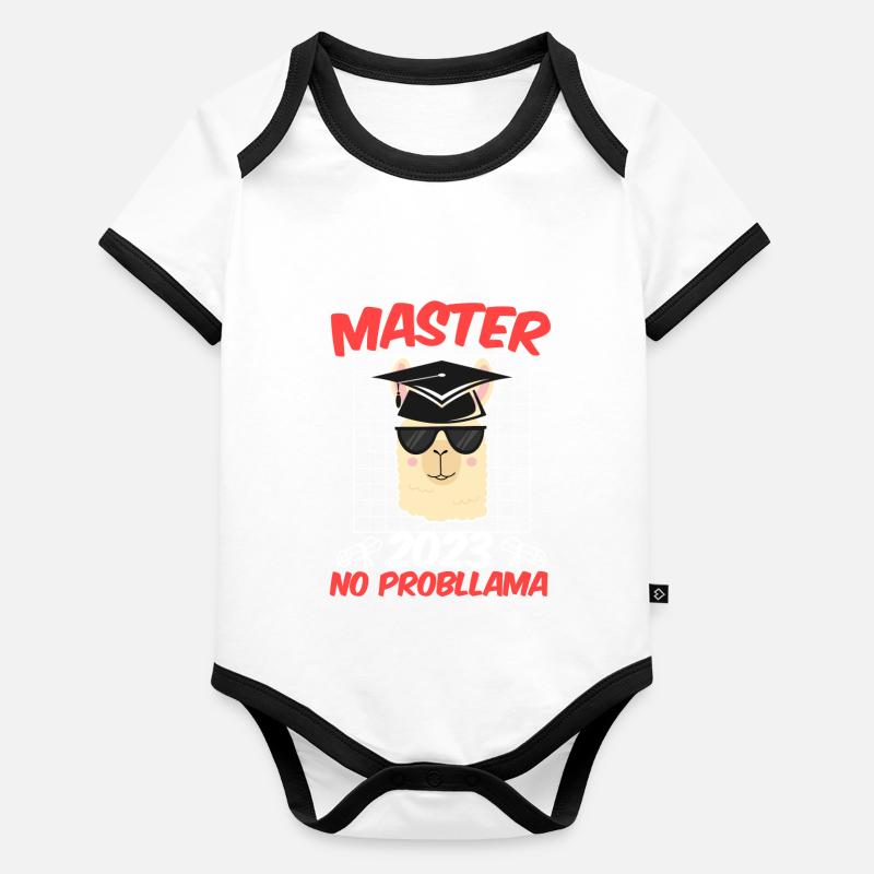 Master 2023 NO Probllama Master Degree Body Bébé bio contrasté manches courtes