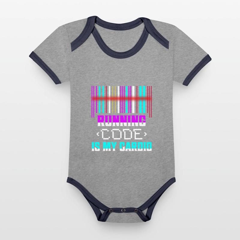 Running Code Is My Cardio Programmer Coding Baby Bio-Kurzarm-Kontrastbody