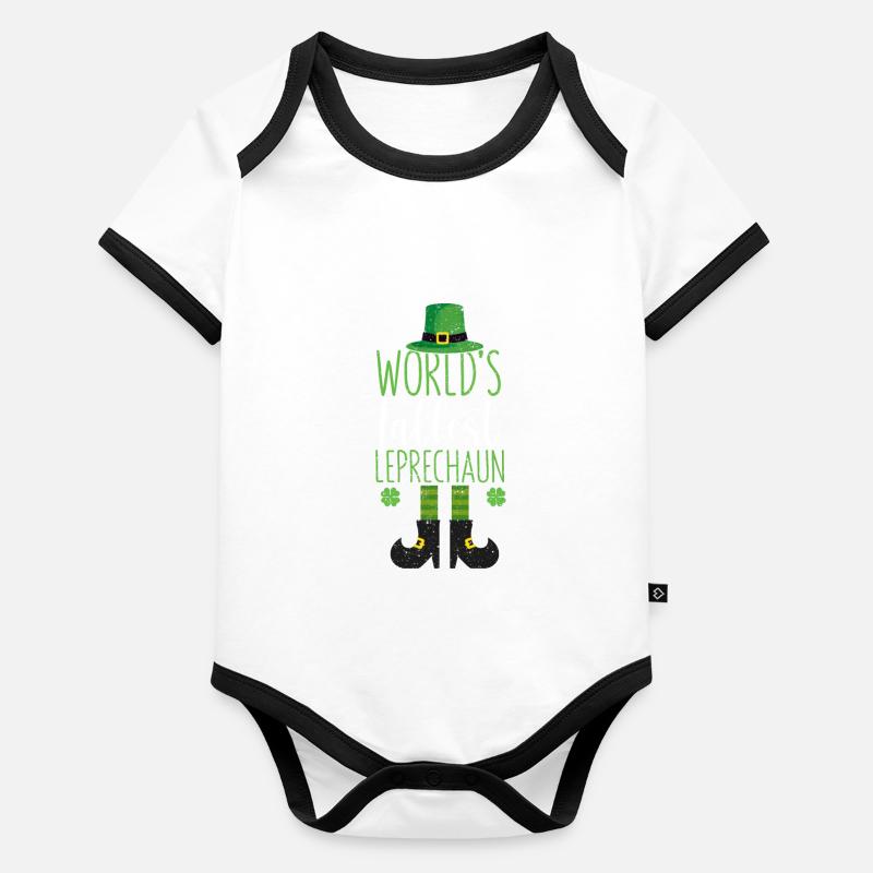 Größter Kobold der Welt Irisches St. Patricks Day Baby Bio-Kurzarm-Kontrastbody