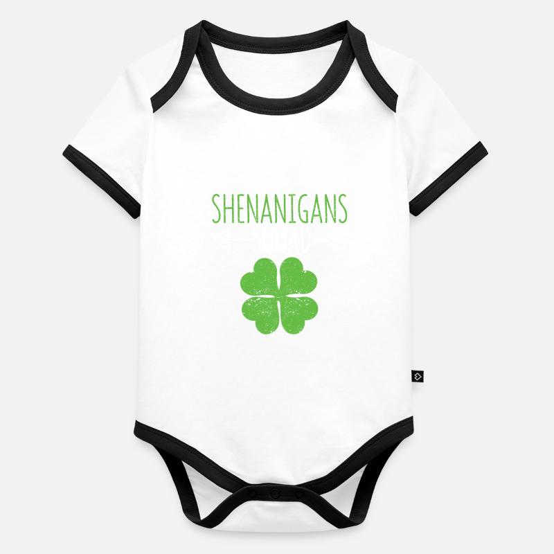 Shenanigans Squad St. Patrick’s Day Irish Team Body Bébé bio contrasté manches courtes