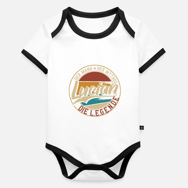Der mann der Mythos Lucian Baby Bio-Kurzarm-Kontrastbody