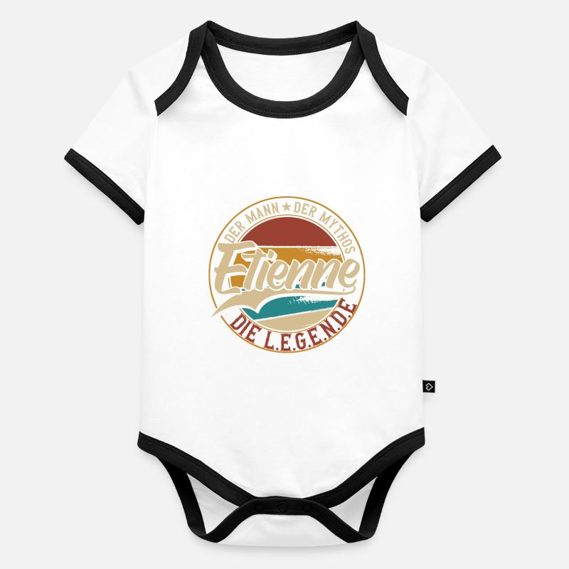Etienne Der Mann der Mythos die Legende Geschenk Baby Bio-Kurzarm-Kontrastbody