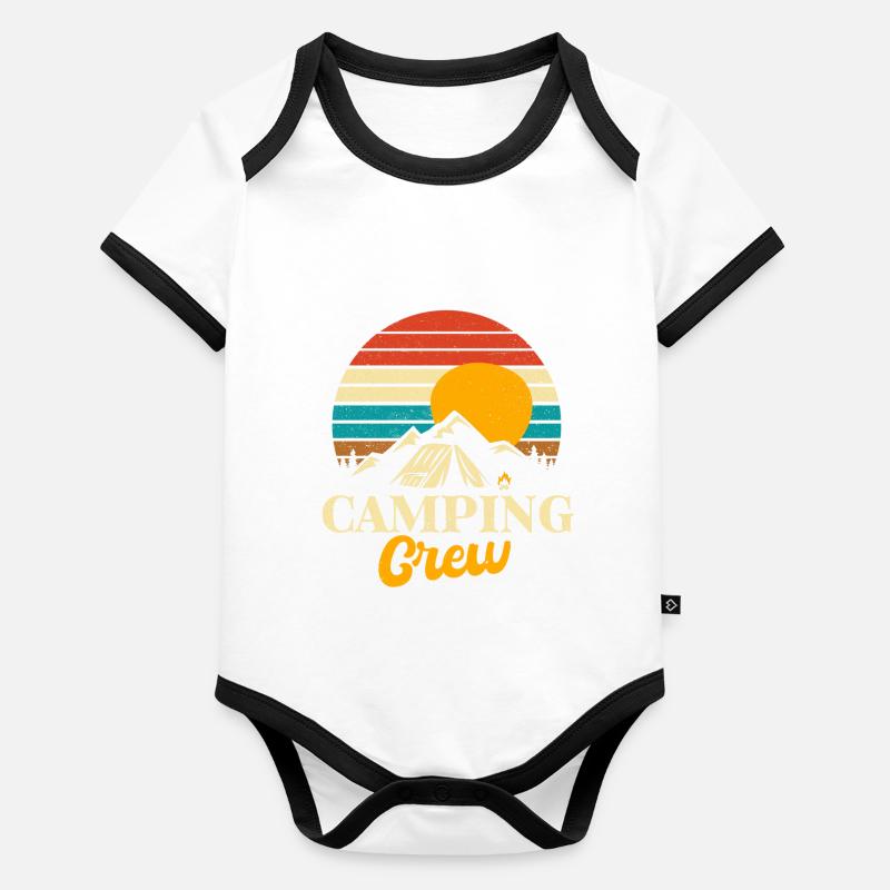 Équipe de camping Body Bébé bio contrasté manches courtes