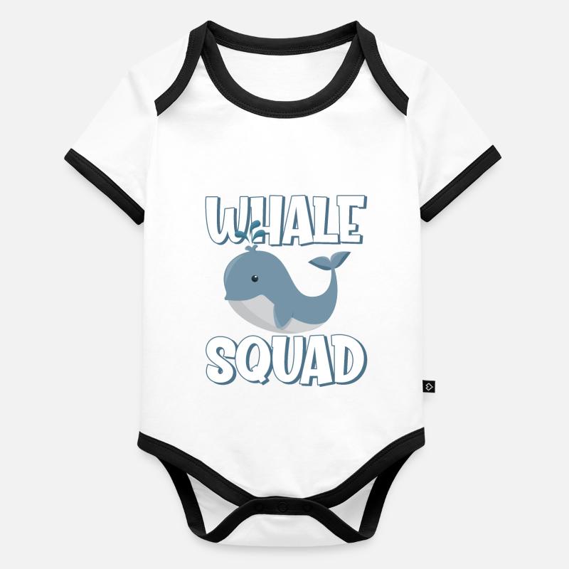 Escouade des baleines Body Bébé bio contrasté manches courtes