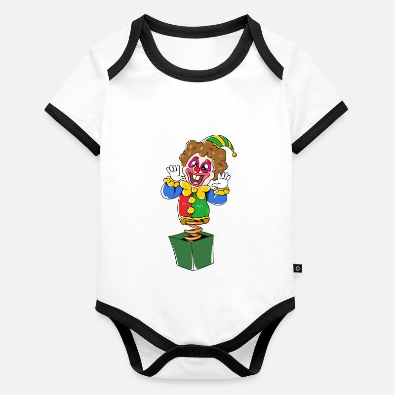 Costume de Carnaval Clown de la boîte Carnaval Body Bébé bio contrasté manches courtes