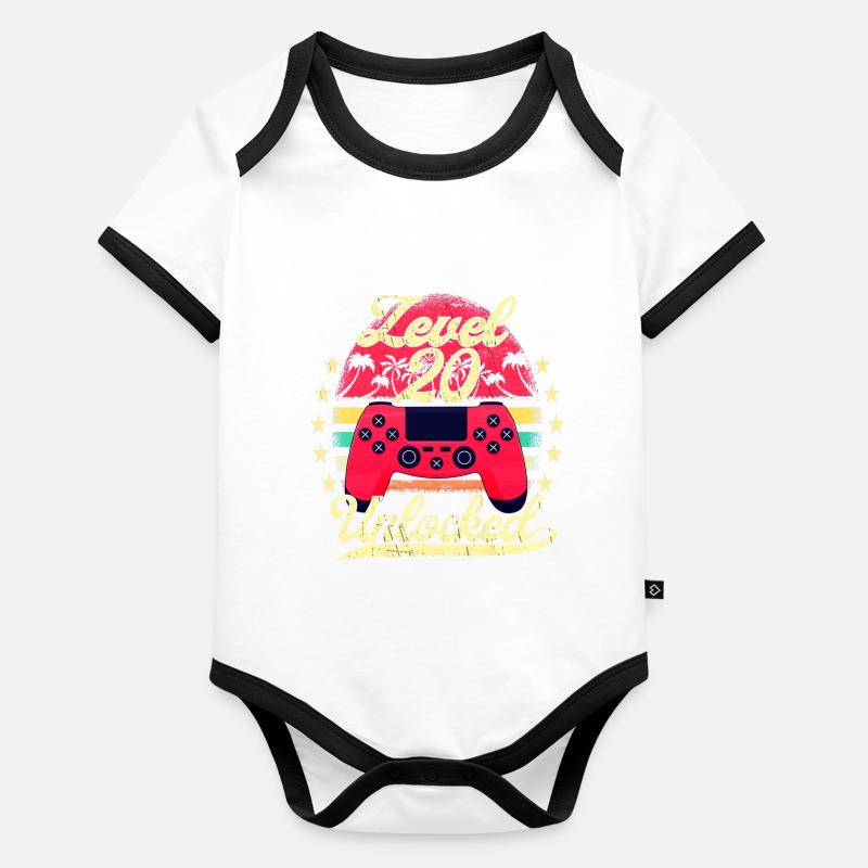Level 20 Unlocked Men Birthday Level 20 Organic Baby Contrasting Bodysuit