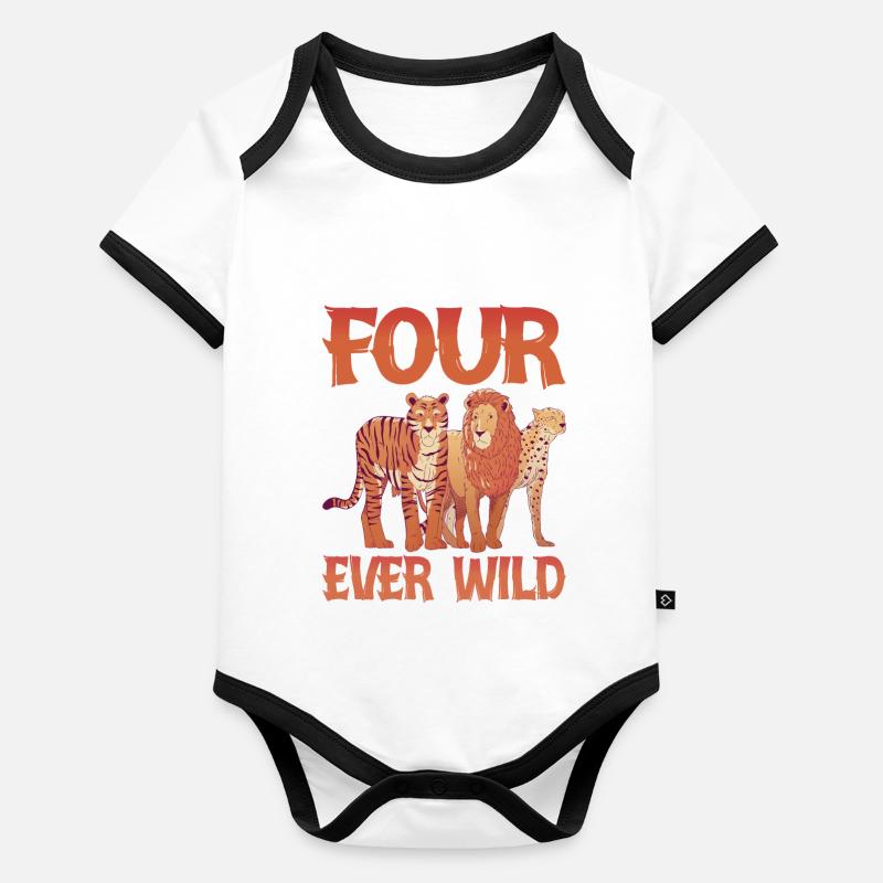 Four Ever Wild 44 Baby Bio-Kurzarm-Kontrastbody