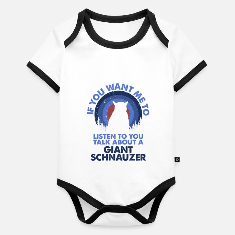 Parlez du chien Schnauzer Géant Body Bébé bio contrasté manches courtes