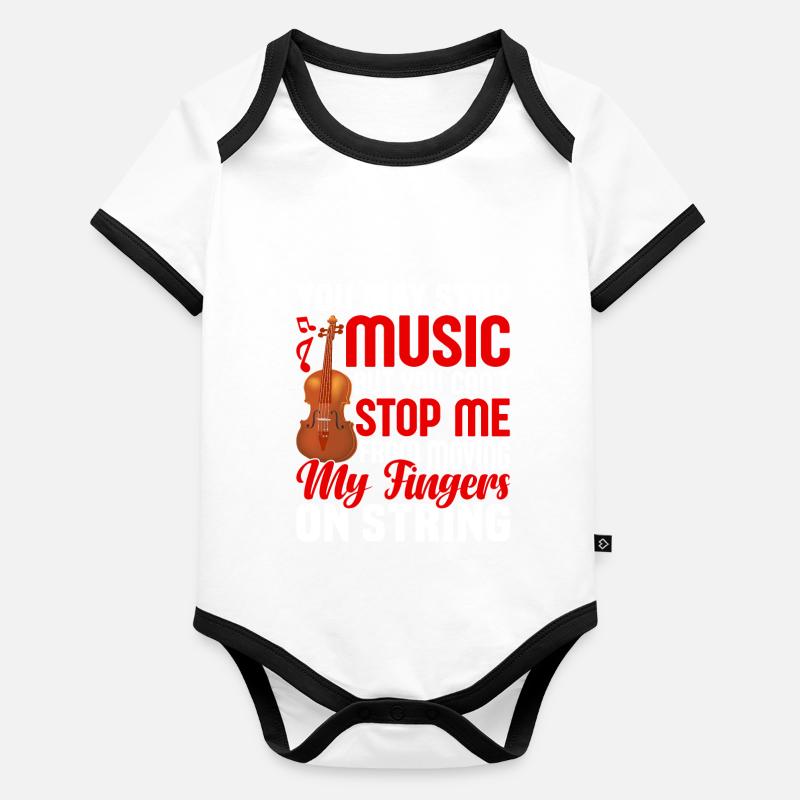 Me From Moving My Fingers On String - violon Body Bébé bio contrasté manches courtes