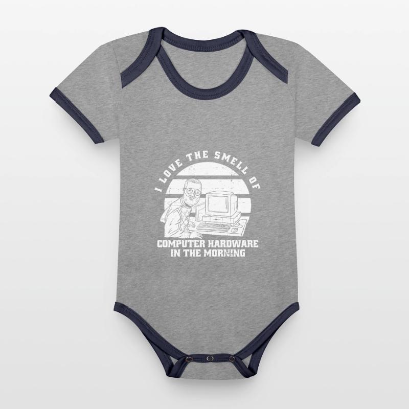 Entwickler Coder Programmierer Computer Baby Bio-Kurzarm-Kontrastbody