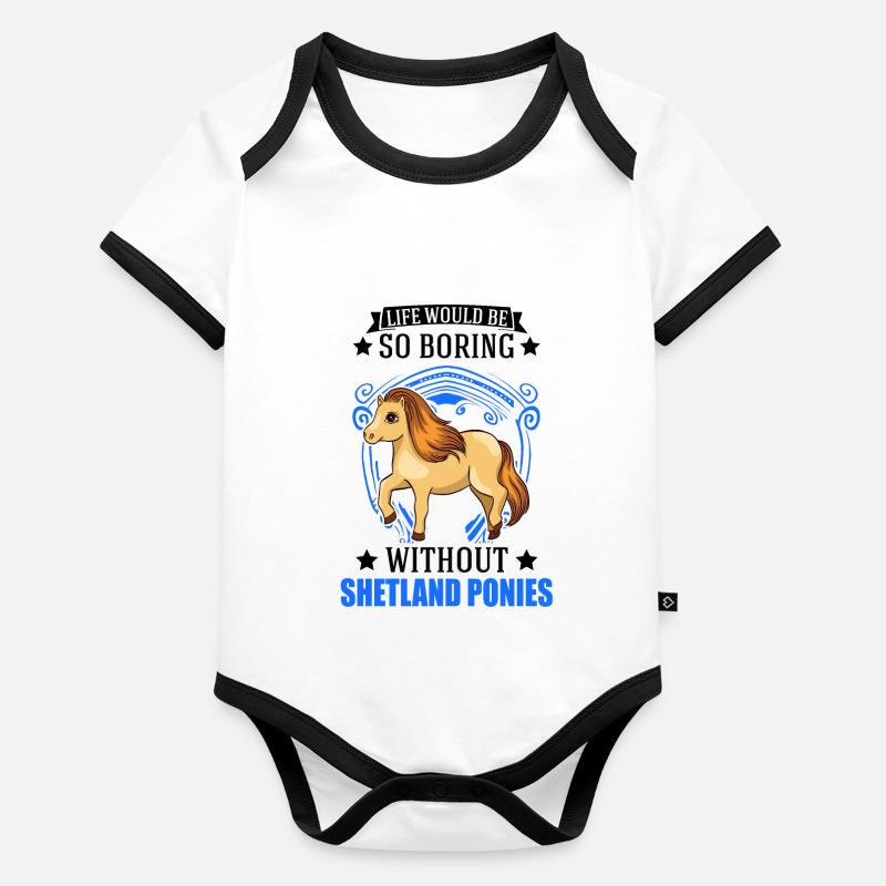 Shetland Pony Gift Shetty Organic Baby Contrasting Bodysuit