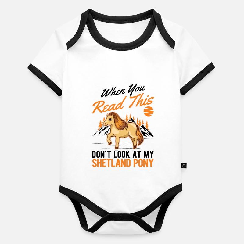 Shetland Pony Cadeau Shetty Body Bébé bio contrasté manches courtes