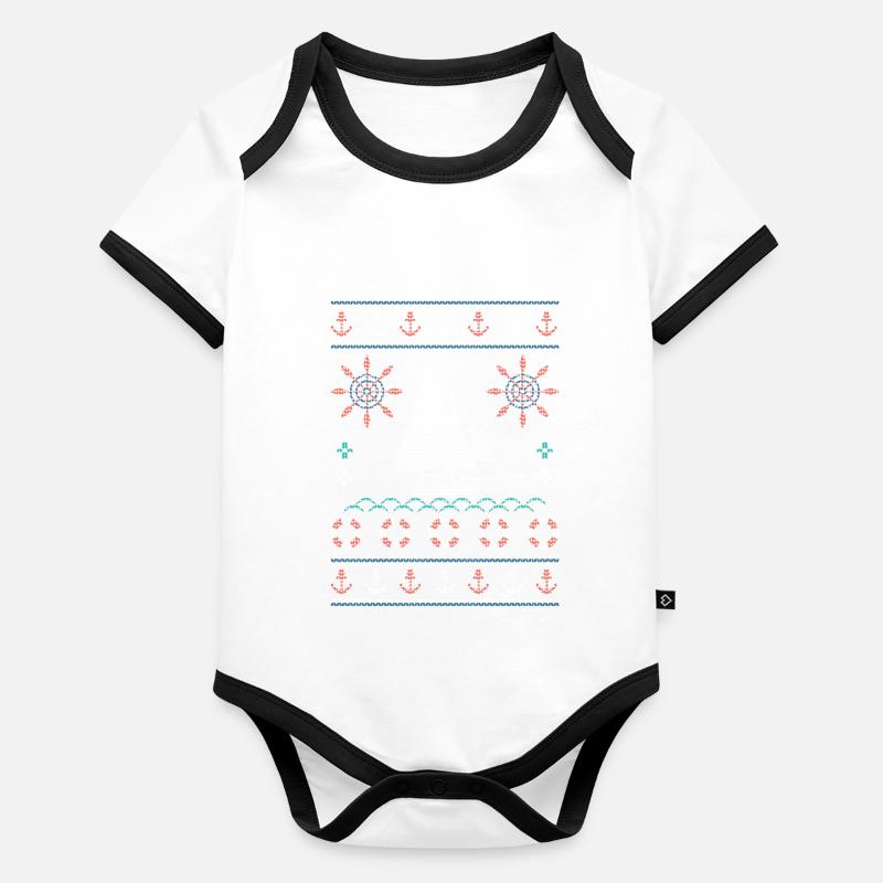 Navigation de Noël moche Body Bébé bio contrasté manches courtes