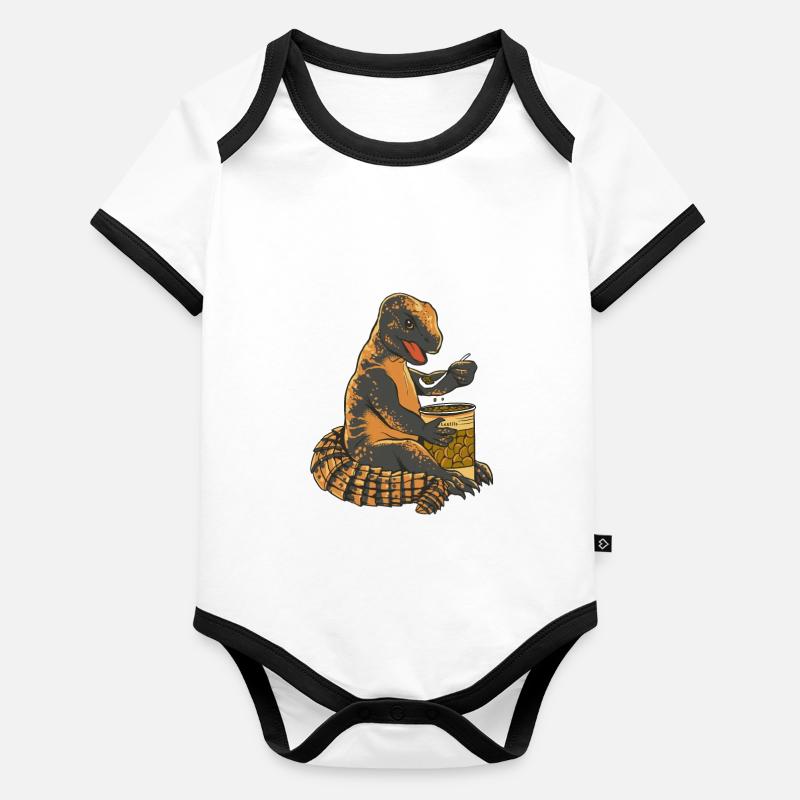 Uromastyx Eating Lentils Can Funny Dabb Lizard Organic Baby Contrasting Bodysuit