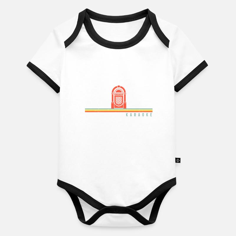 Karaoke Singer Retro Vintage Baby Bio-Kurzarm-Kontrastbody
