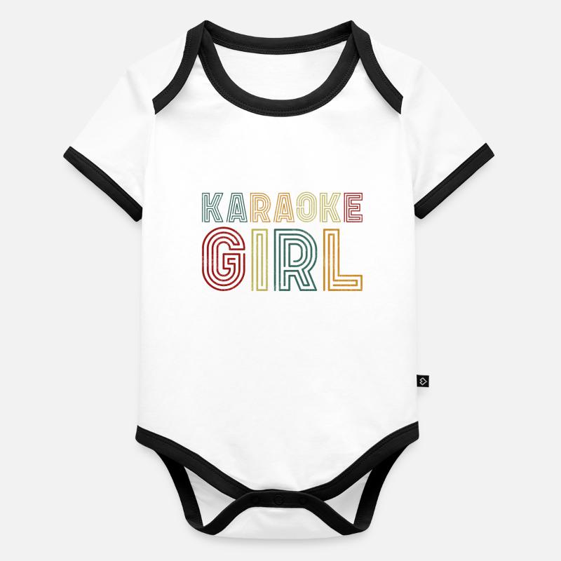 Karaoke Singer Retro Vintage Baby Bio-Kurzarm-Kontrastbody