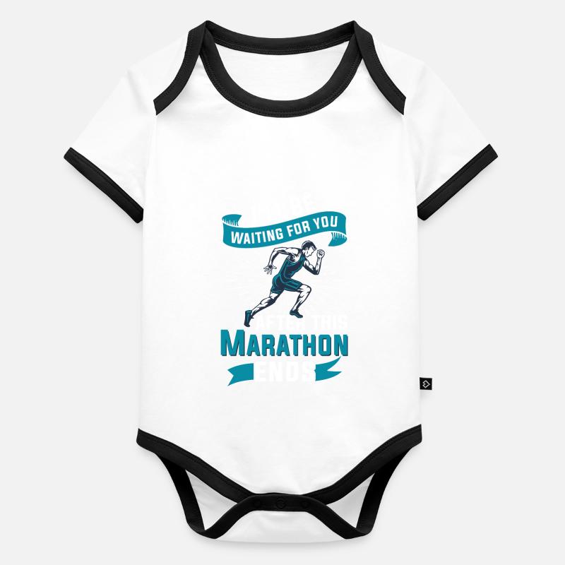 Jogging Spruch zum Laufen - Läufer Baby Bio-Kurzarm-Kontrastbody