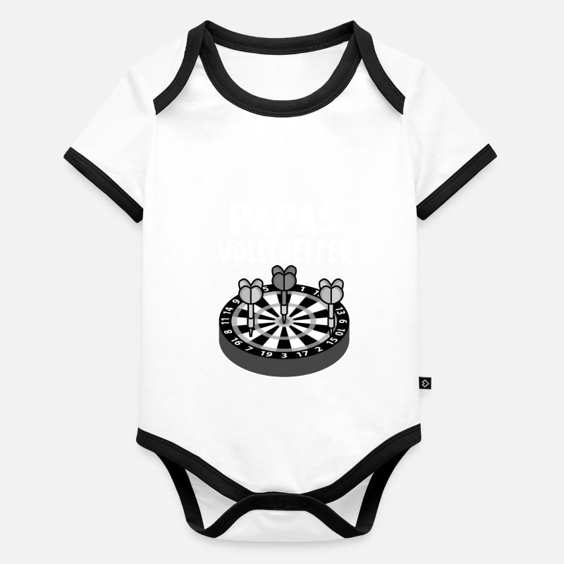 Papas Volltreffer Body Dartscheibe Baby Bio-Kurzarm-Kontrastbody