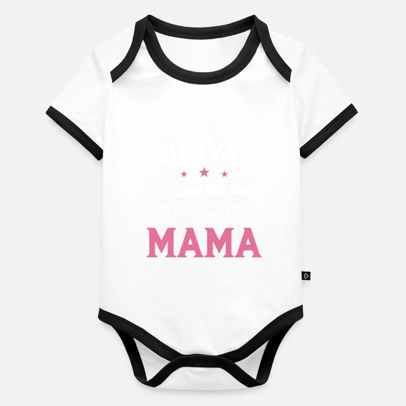 Super Maman Minivan Moms conduit Minivan Lifestyle Body Bébé bio contrasté manches courtes