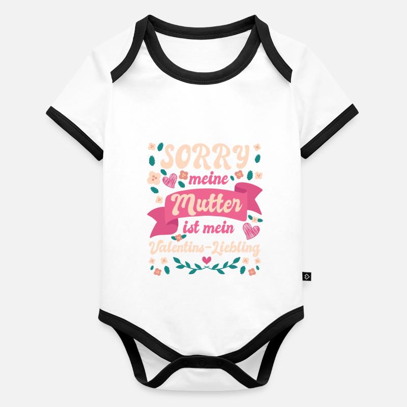 Désolé, ma mère est la préférée de ma Saint-Valentin Body Bébé bio contrasté manches courtes