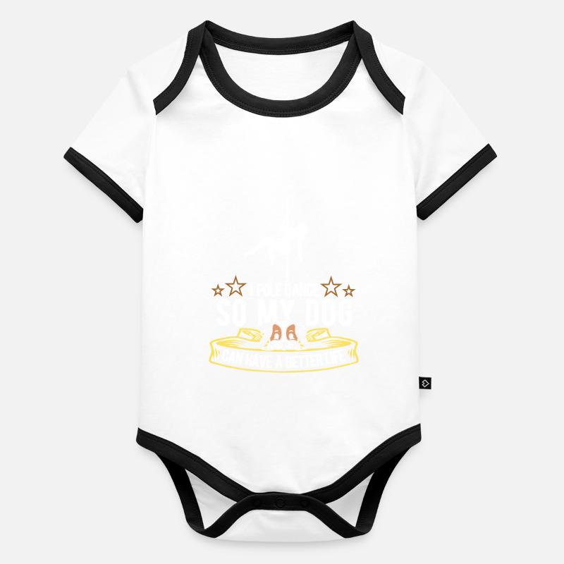 Pole Dancing Dog Organic Baby Contrasting Bodysuit