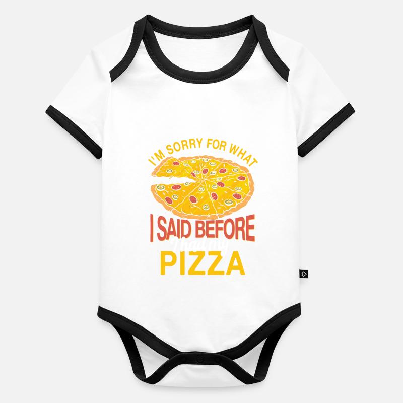 Amateurs de pizza Body Bébé bio contrasté manches courtes