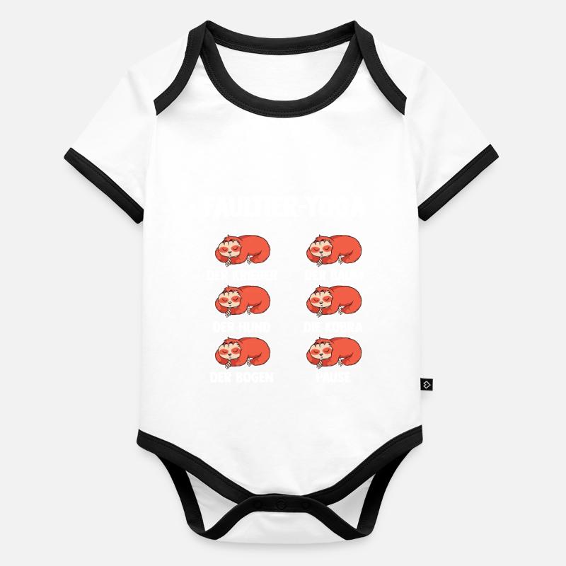 Faultier Yoga Baby Bio-Kurzarm-Kontrastbody