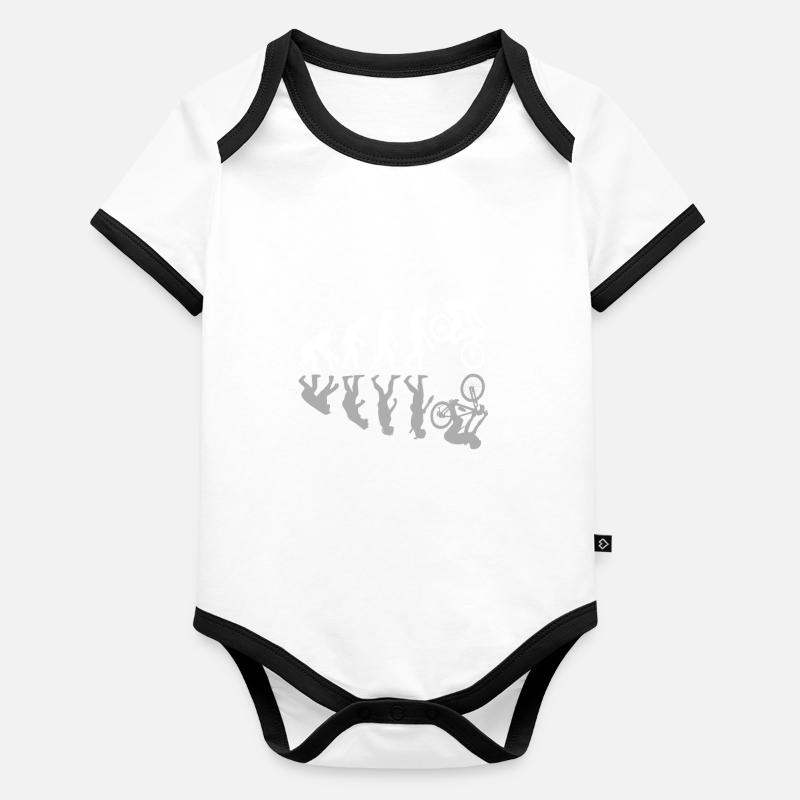 Evolution humaine Descente VTT VTT Body Bébé bio contrasté manches courtes