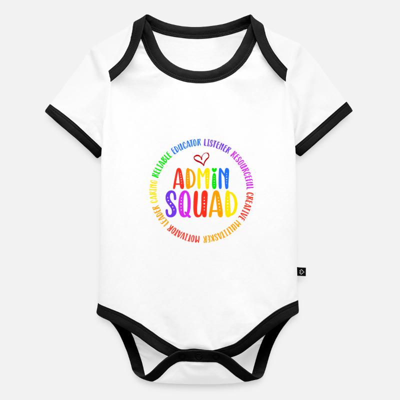 Admin Squad Admin Assistant Administrative Humor Baby Bio-Kurzarm-Kontrastbody