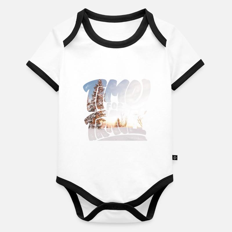 Time for travel Organic Baby Contrasting Bodysuit