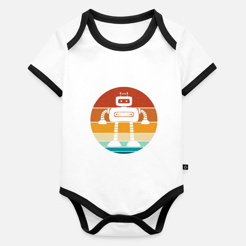 Robot Body Bébé bio contrasté manches courtes