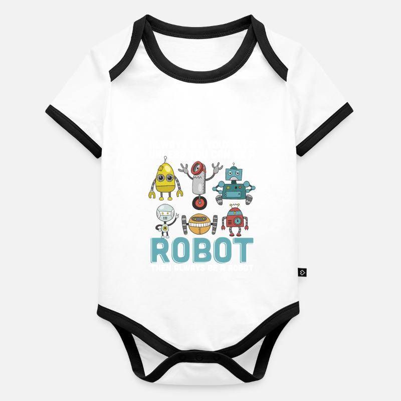 Robot Body Bébé bio contrasté manches courtes