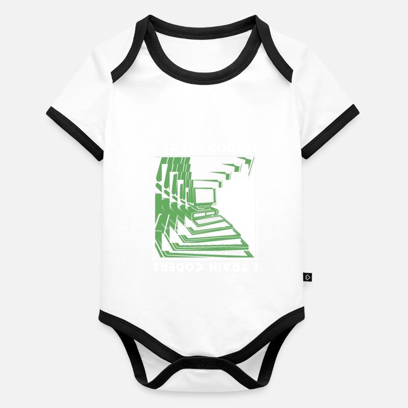 Développeur Codeur Programmeur Encodeur Body Bébé bio contrasté manches courtes