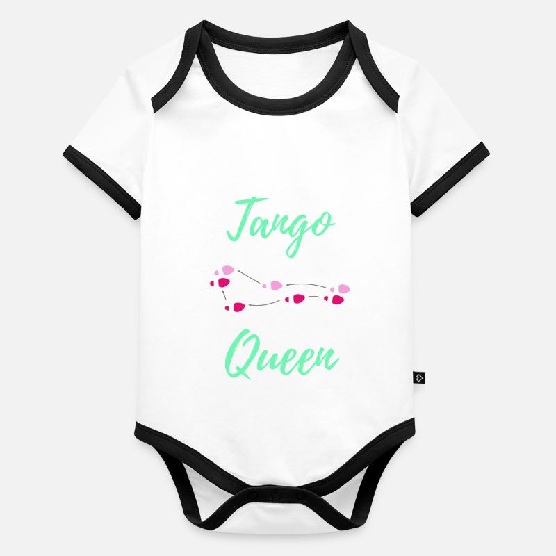 Tango Tänzerin Tanzschritte Tango Queen Baby Bio-Kurzarm-Kontrastbody