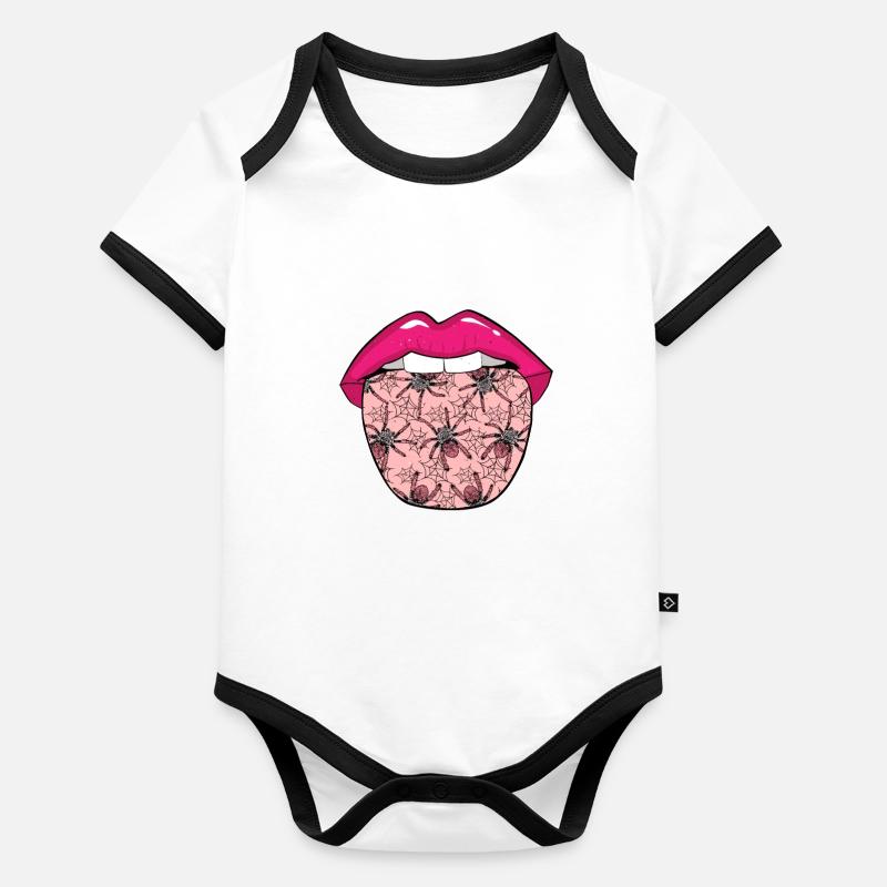 Spinne Zunge Baby Bio-Kurzarm-Kontrastbody