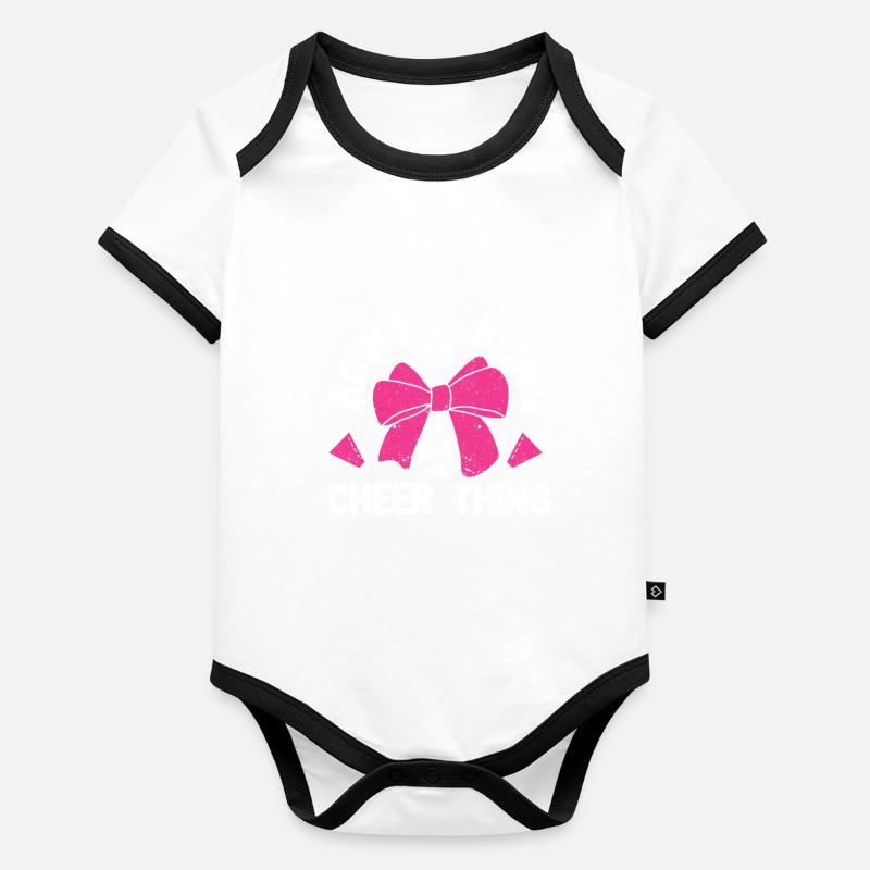 Cheerleading Cheerleader | Bows and Bling Its A Organic Baby Contrasting Bodysuit