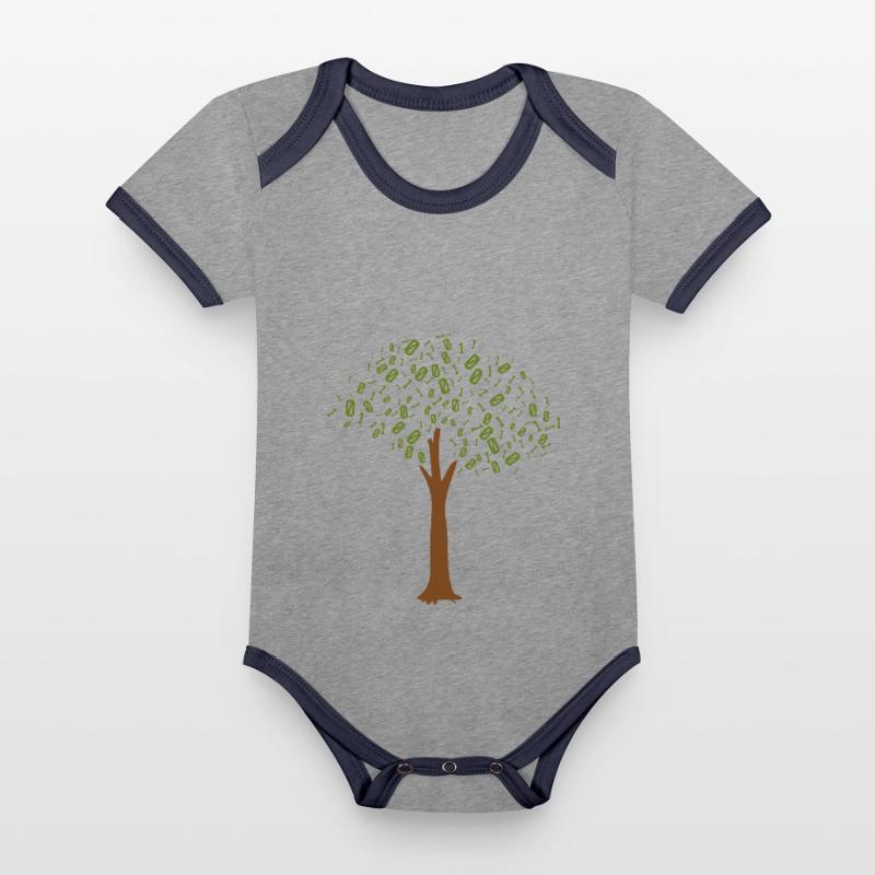 Binary Tree Admin Hacker Coder Programmierer Baby Bio-Kurzarm-Kontrastbody