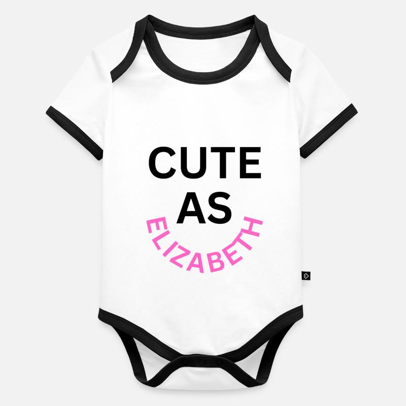 Cute as Elizabeth Name Organic Baby Contrasting Bodysuit