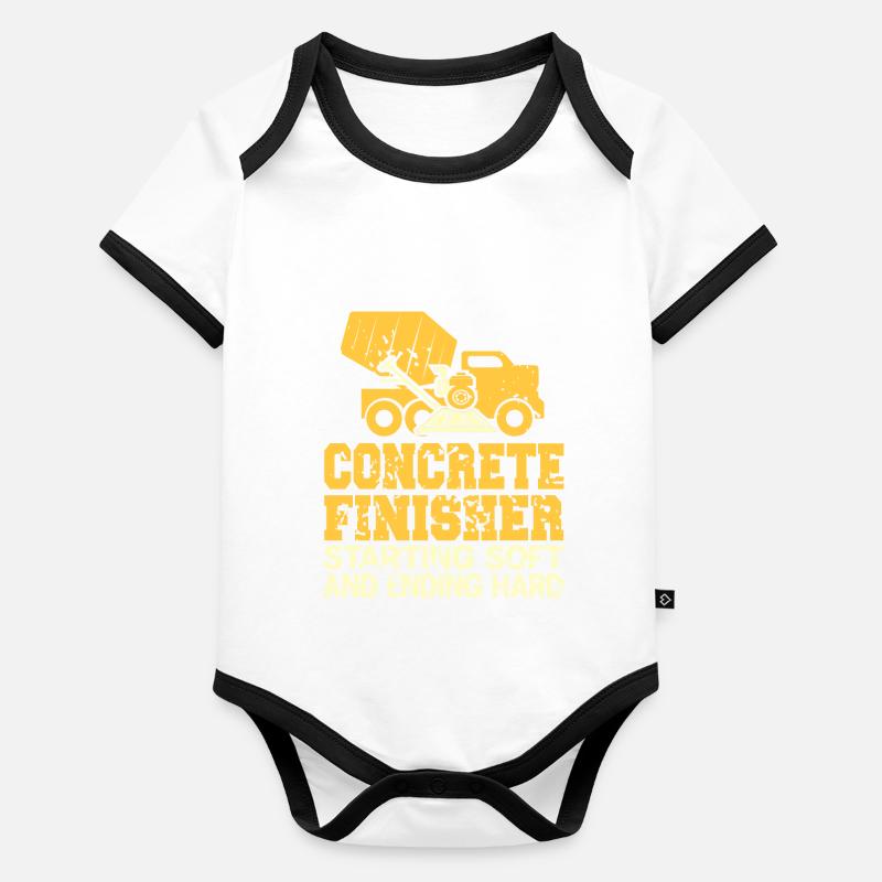 Concrete Finisher Starting Soft Ending Hard Retro Baby Bio-Kurzarm-Kontrastbody