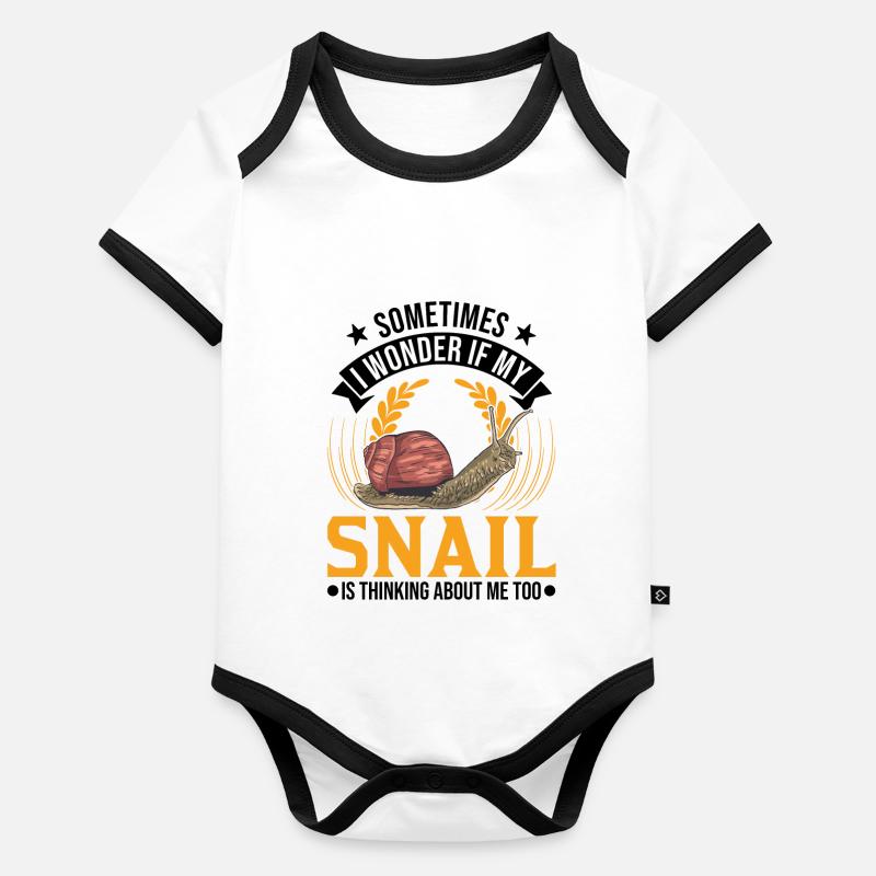 Escargot Cadeau Vignoble Escargot Body Bébé bio contrasté manches courtes