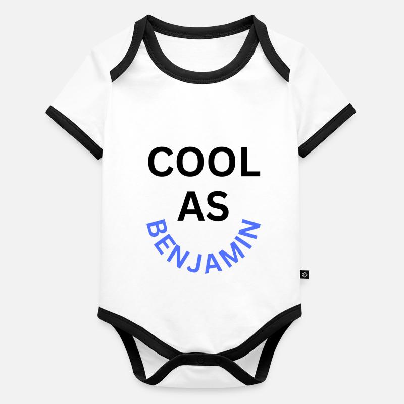 Cool as Benjamin Name Organic Baby Contrasting Bodysuit