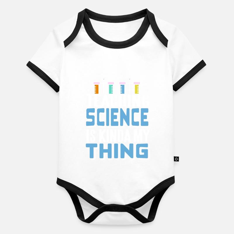 Enseigner les sciences est un peu mon truc Professeur rétro Body Bébé bio contrasté manches courtes