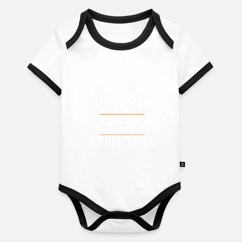 Philipp Vorname Name Geburtstag Baby Bio-Kurzarm-Kontrastbody