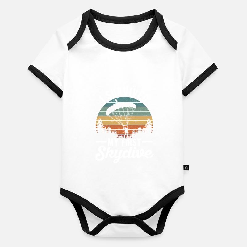 I survived my first parachute jump Organic Baby Contrasting Bodysuit